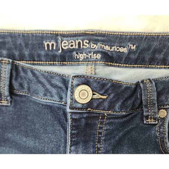 Maurices Jeans M Jeans Sz 16 Reg Womens High Rise Dark Wash Blue Denim Jeggings - Picture 7 of 10